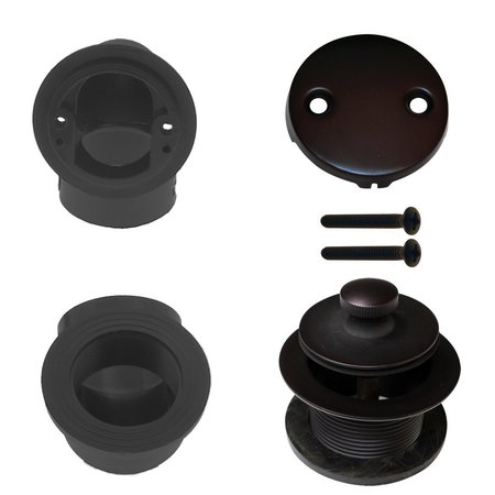 WESTBRASS Twist & Close Sch. 40 ABS Plumber's Pack W/ Two-Hole Elbow in Oil Rubbed Bronze D544-12